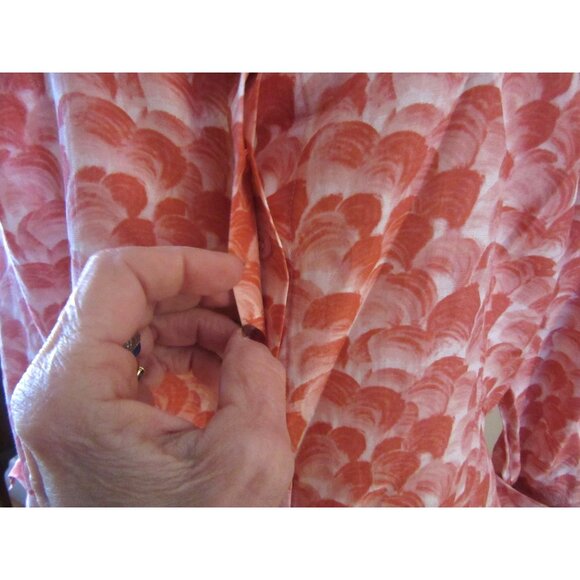 Vintage New w Tags Doncaster Salmon & White Cotton Silk Button-Up Blouse Sz 8 - Picture 4 of 8